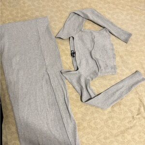 Gray Knit Two-Piece Set